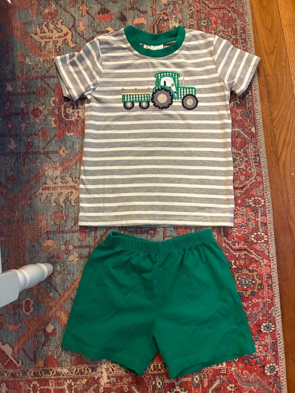 Jellybean 5T Tractor Appliqué Shorts Set